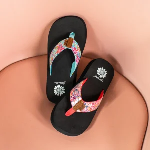 Women Yellow Box Flip Flops>Flounder Flip Flop